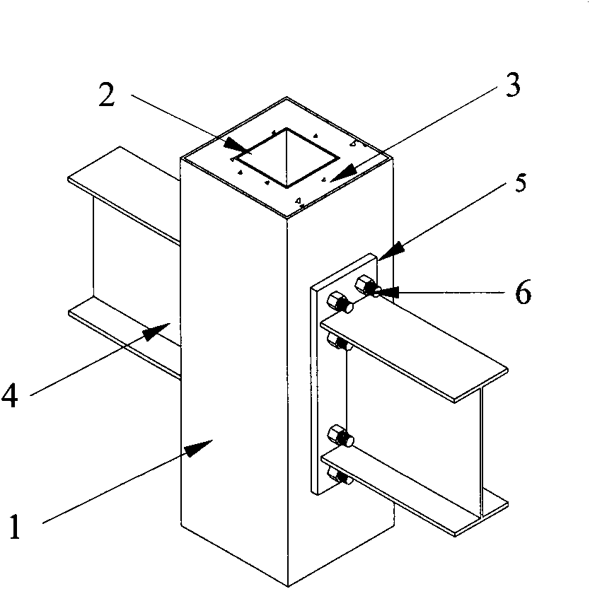 Connecting joint between hollow steel tube concrete column and steel girder and construction method thereof