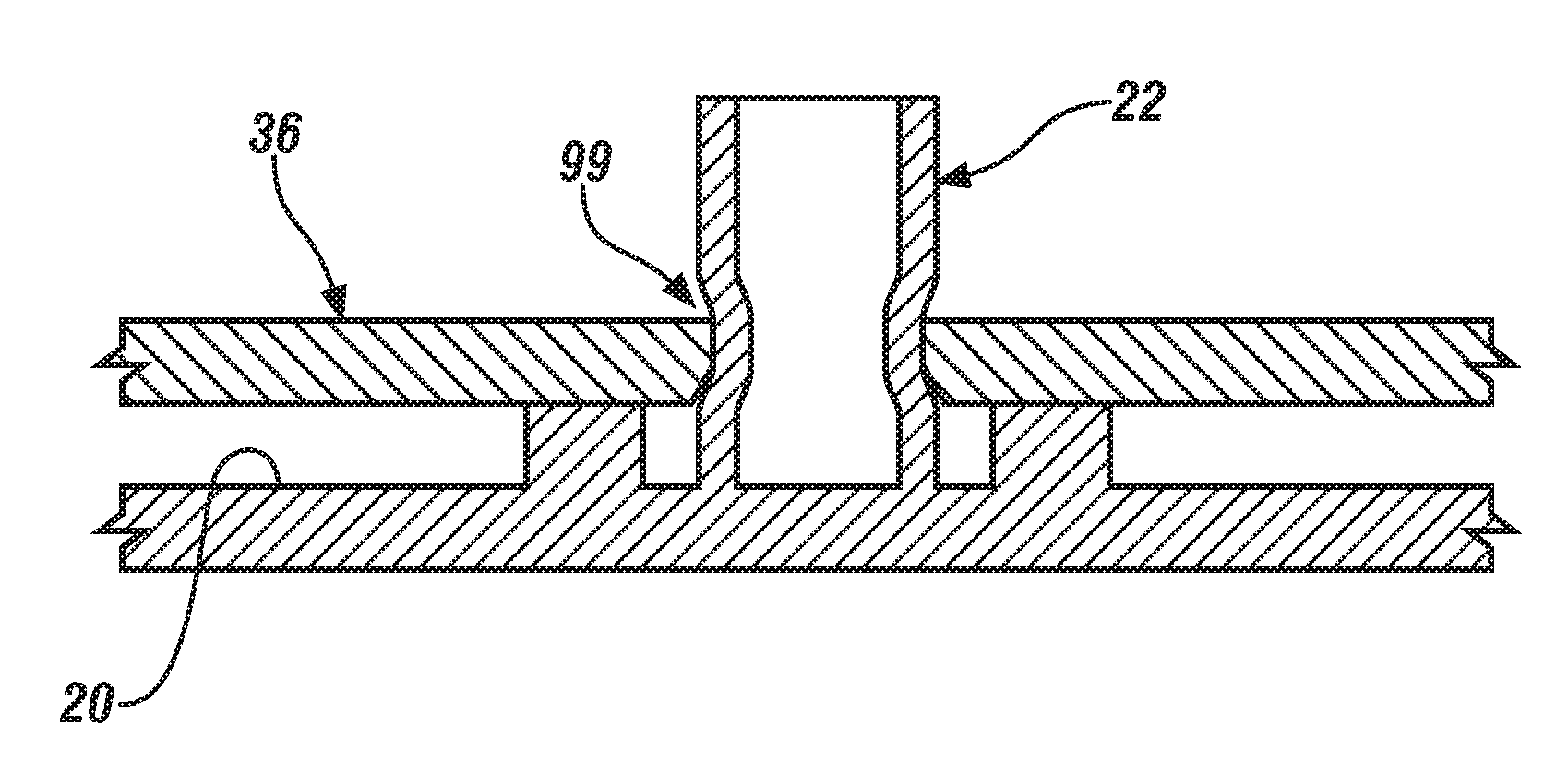 Elastic retaining arrangement for jointed components and method of reducing a gap between jointed components