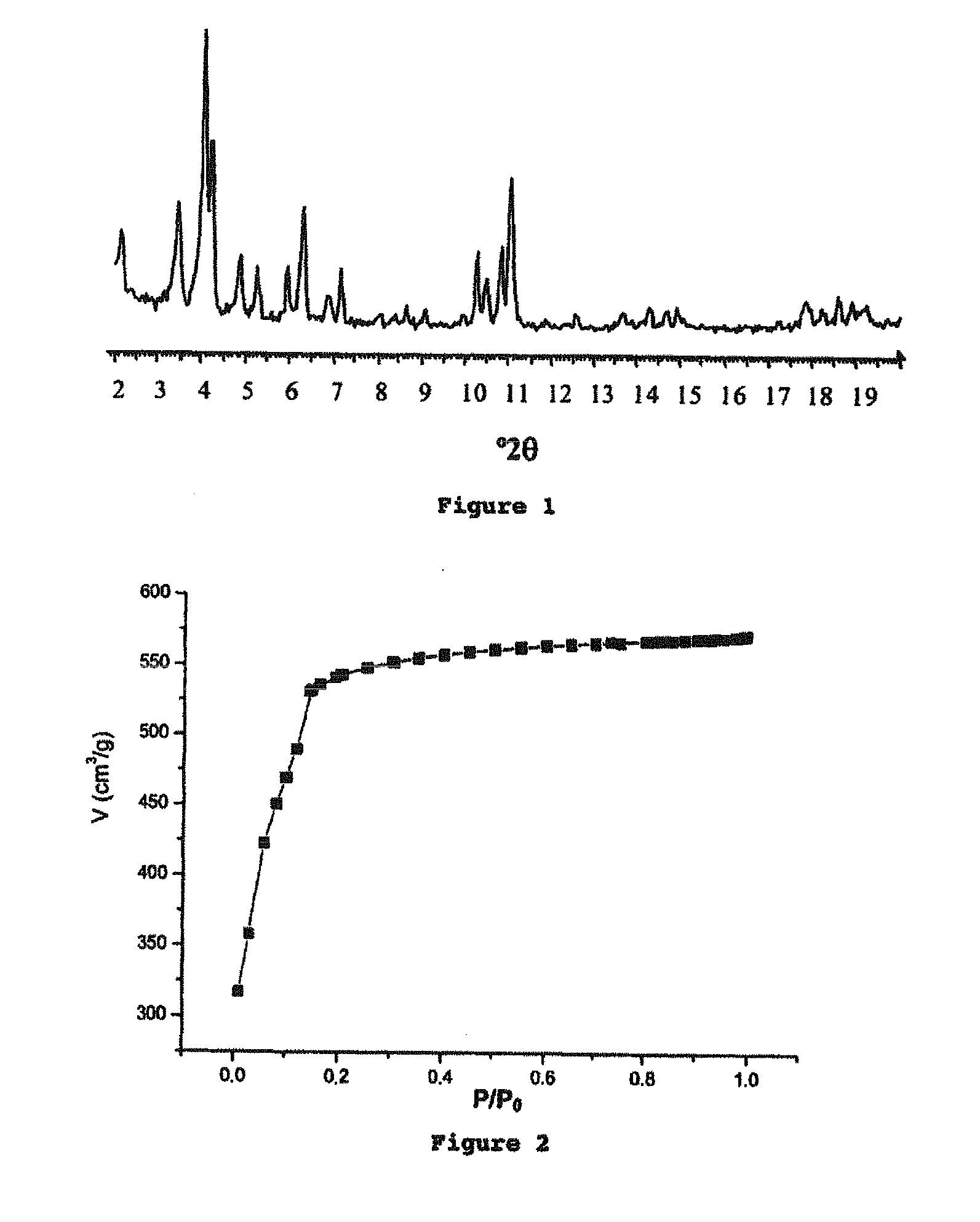 Porous crystalline hybrid solid for adsorbing and releasing gas of biological interest