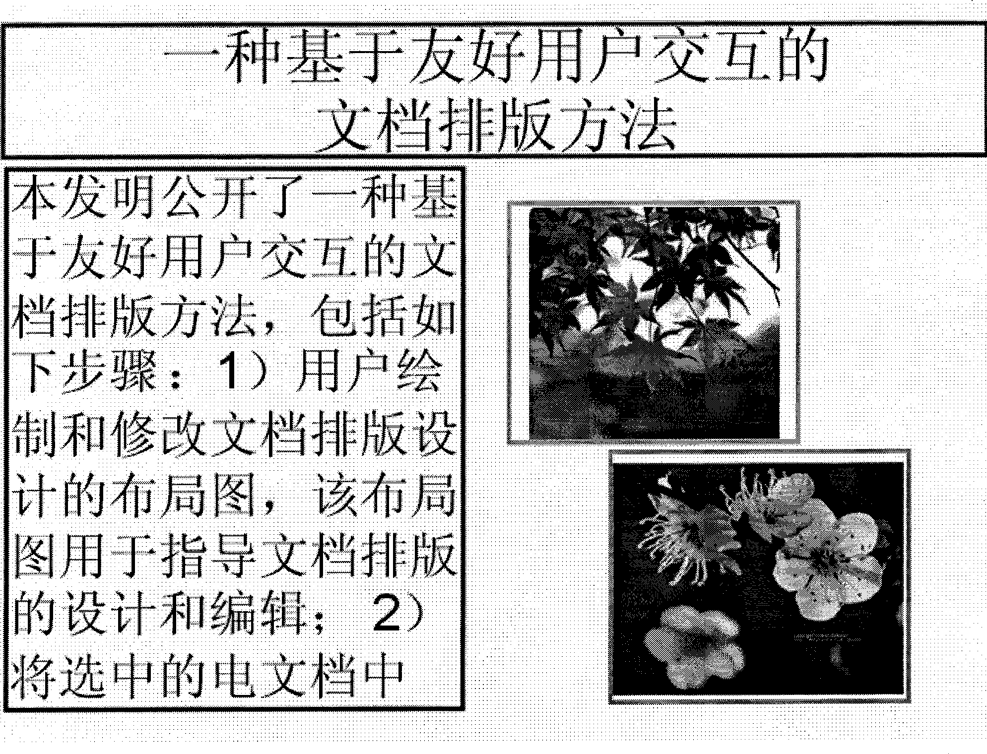 Document typesetting method based on friendly customer interaction