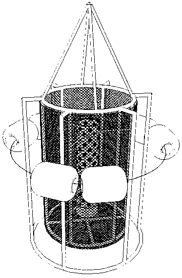 Inflatable water-replaceable net cage device for shellfish larvae and use method thereof