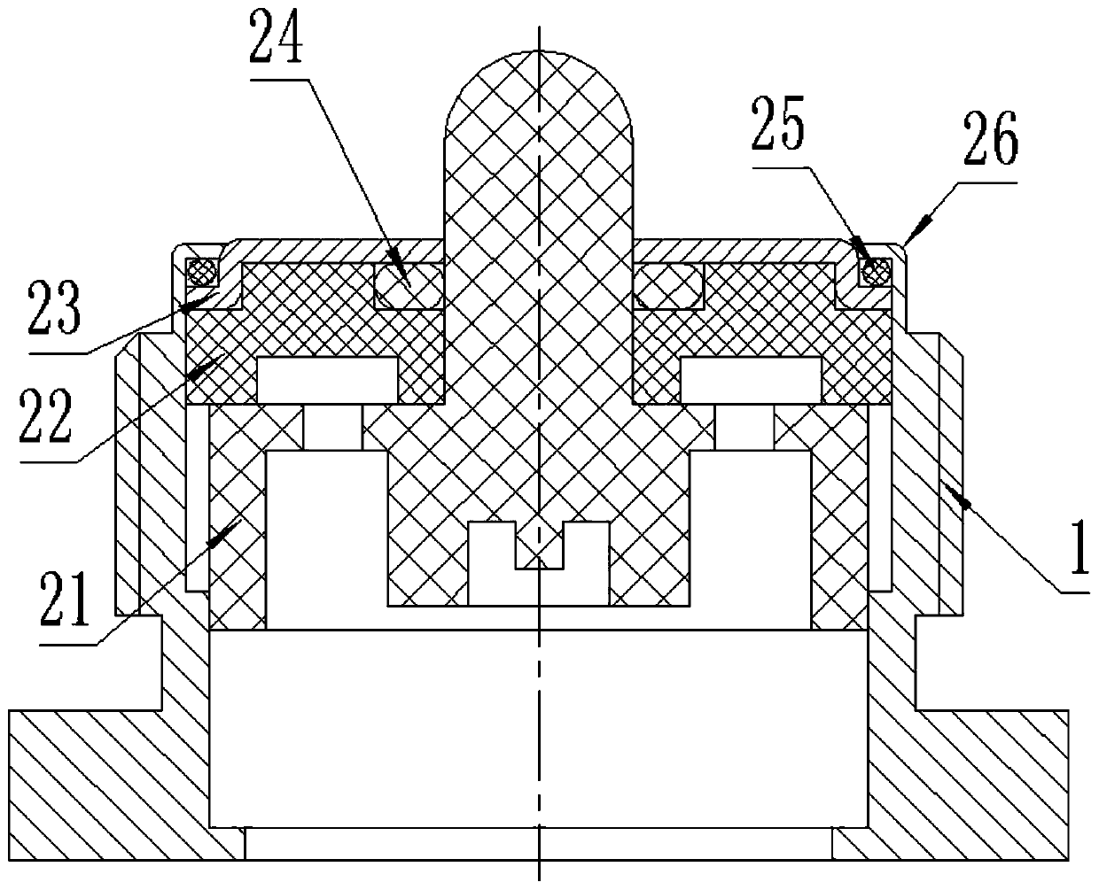 A push button switch with double redundant overtravel and full sealing function