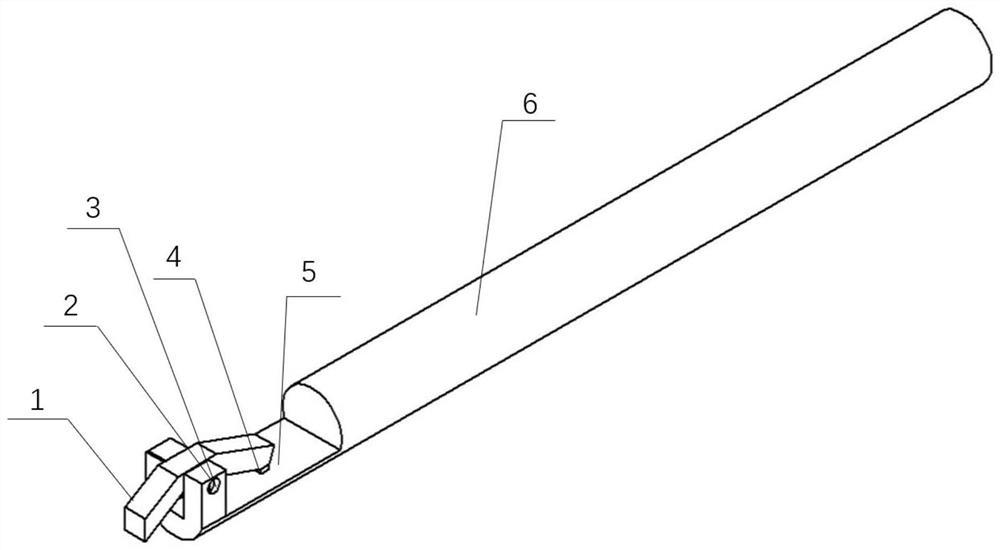 Crochet hook for stably implanting Z-direction fiber into composite material prefabricated body