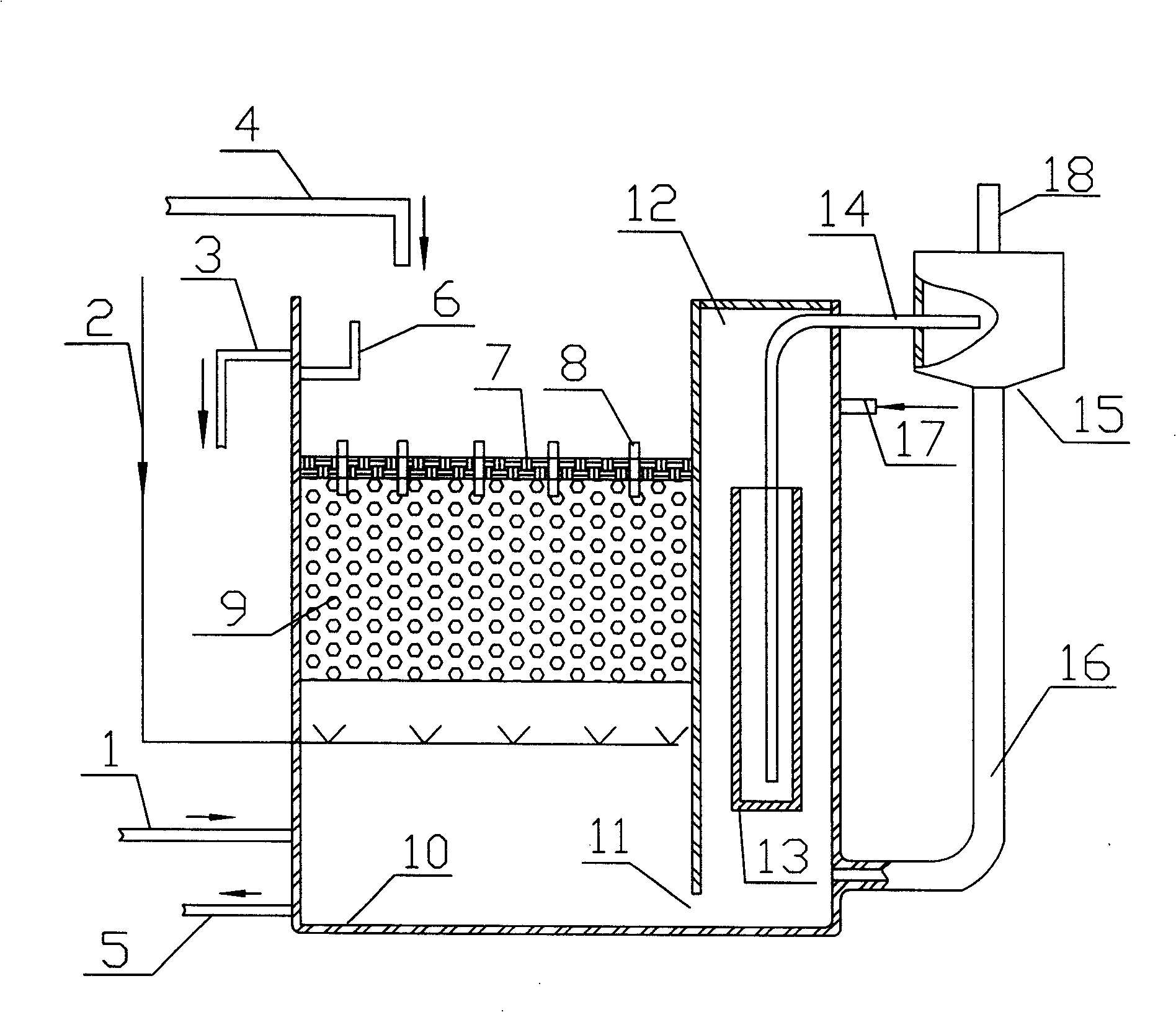 Aerating biological filter