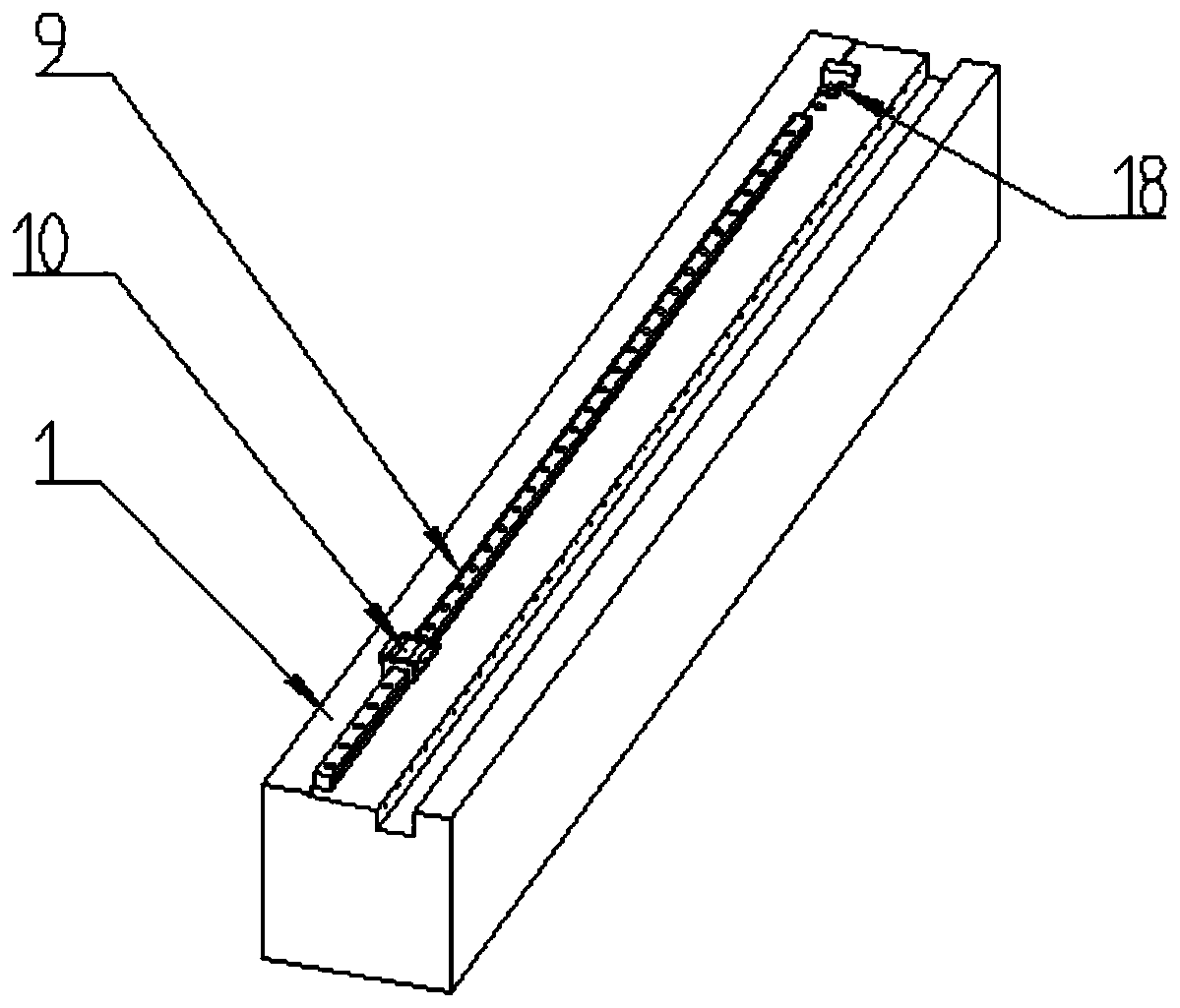 Rolling linear guide rail pair walking precision measuring device and measuring method