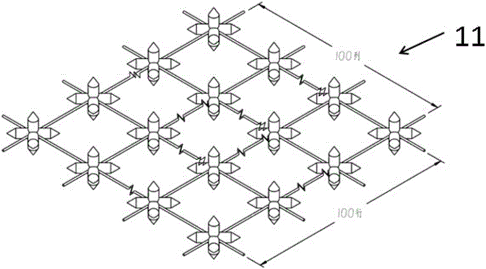 Multidimensional rod structure array pressure sensor and integration method thereof