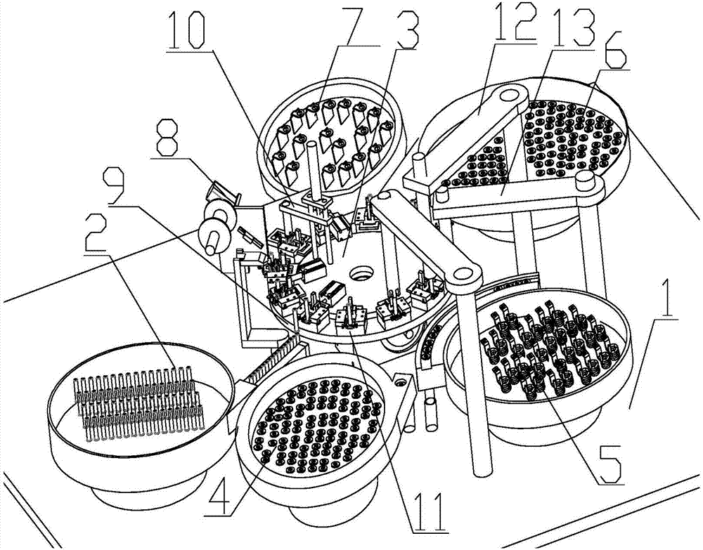 Full-automatic assembling-welding system for electric conduction assembly of low-voltage plastic-shell circuit breaker