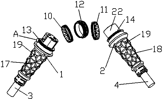 Waterproof plug and socket applicable to ships