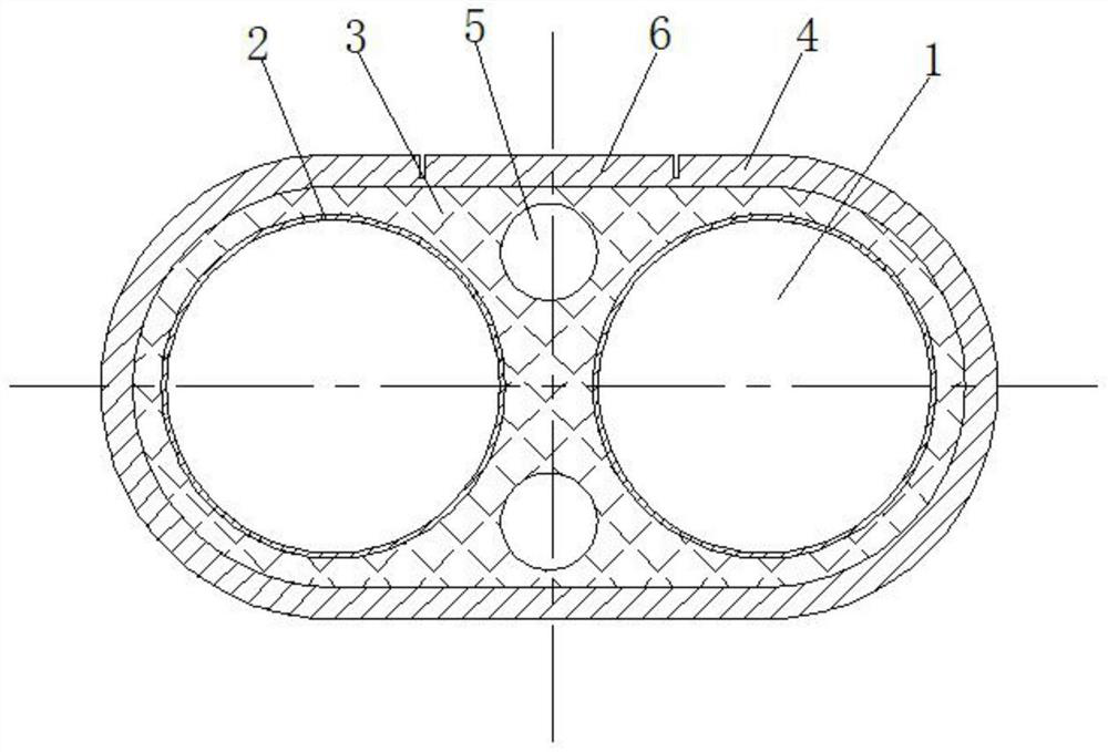 Double-aperture new rubber-plastic insulation pipe and its manufacturing process