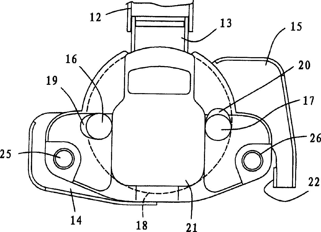 Hinge with improved box body fixing device