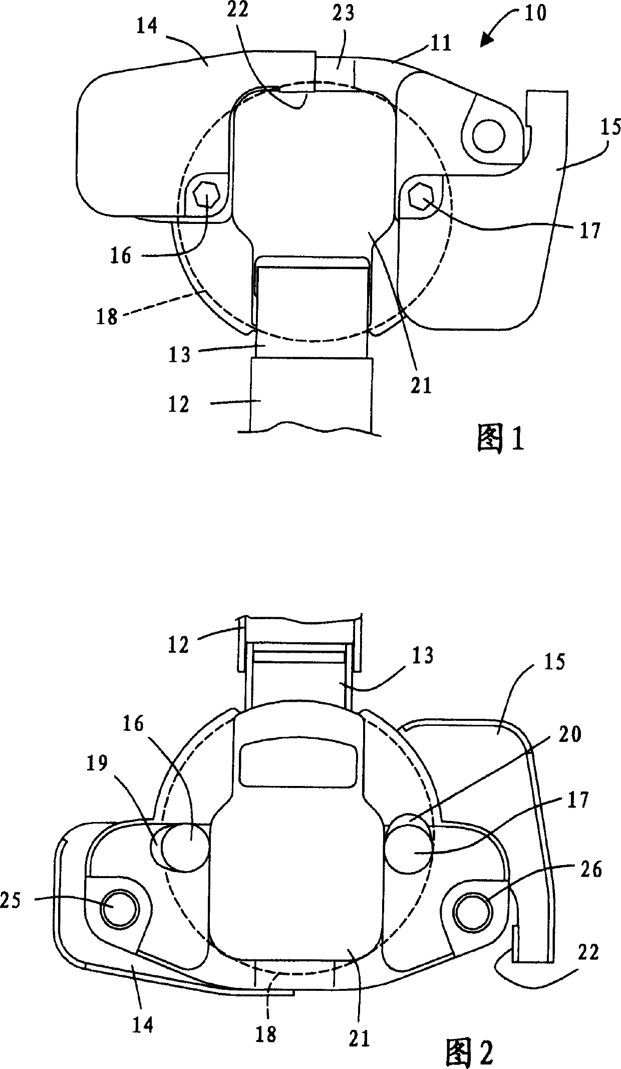 Hinge with improved box body fixing device