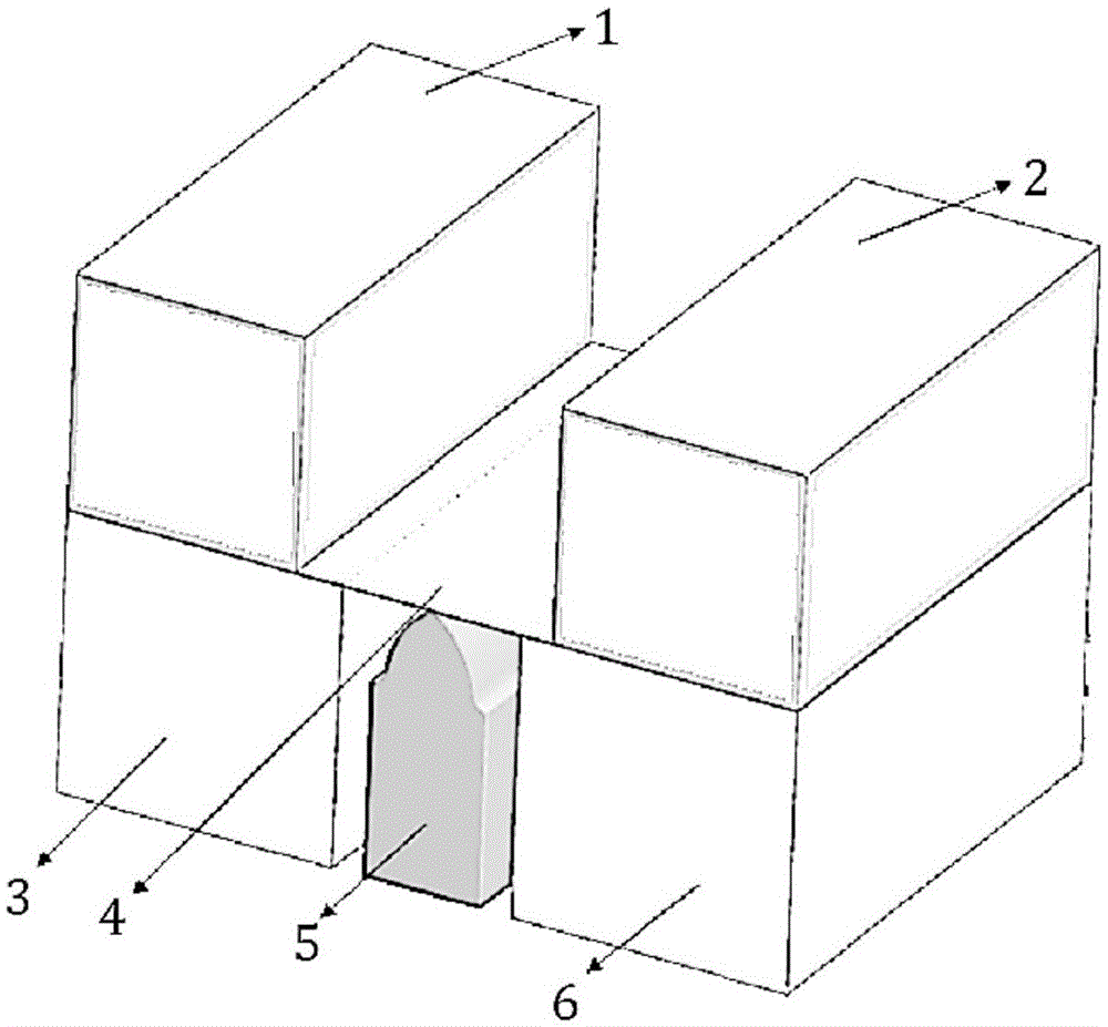 Composite bending forming process of non-equal-height cross ribs