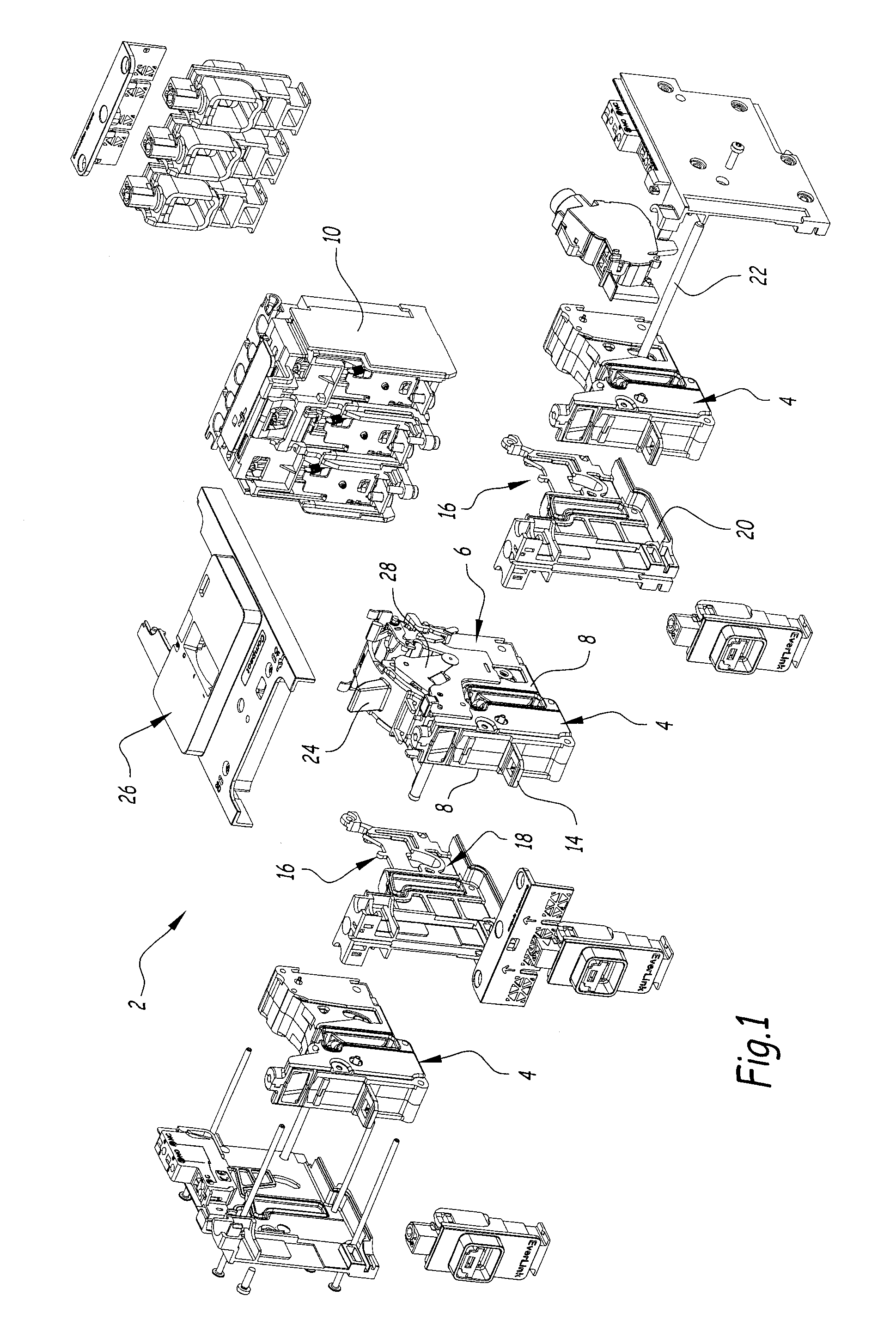 Single-pole switching unit and switching unit comprising one such unit