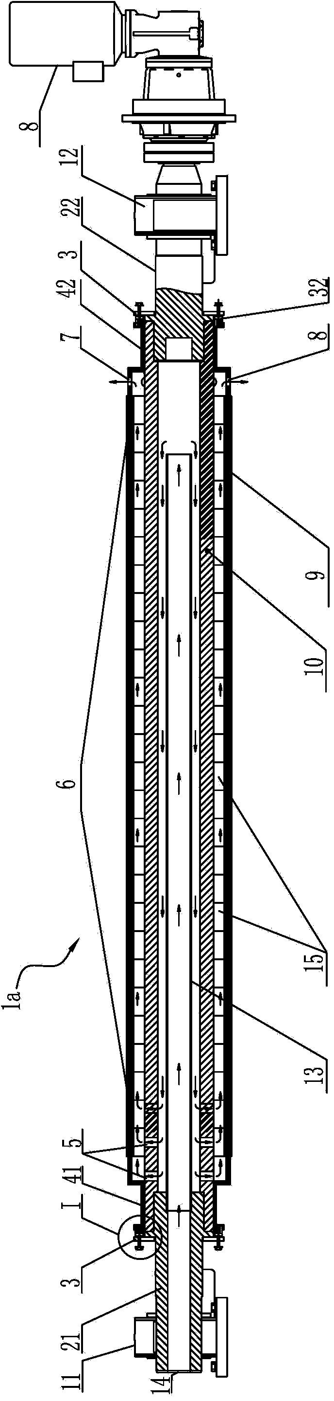 Roller shaft assembly having air cooling structure and used for crushing machine and air cooling roller shaft type crushing machine