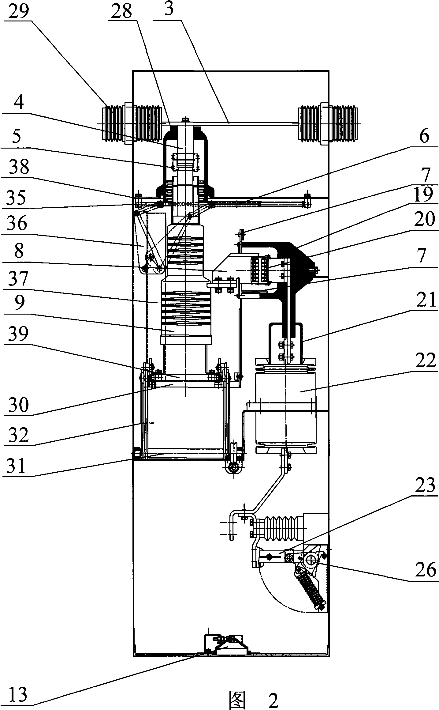 Side-installed shifting type high-tension switch cabinet