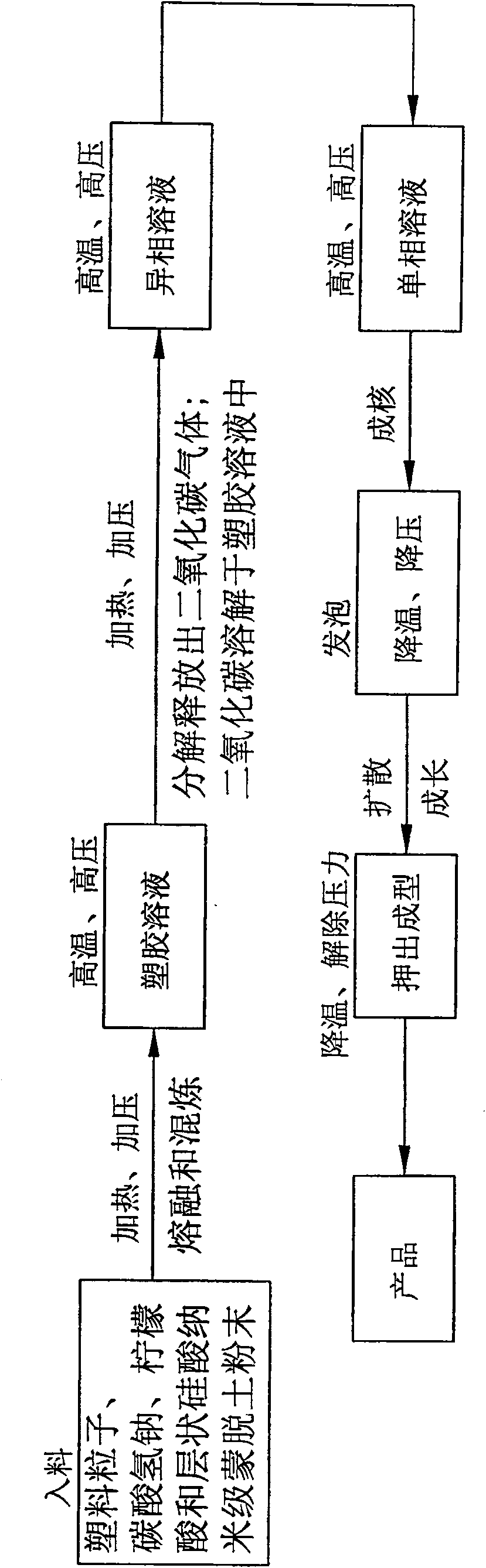 Solid CO2 supercritical foaming process