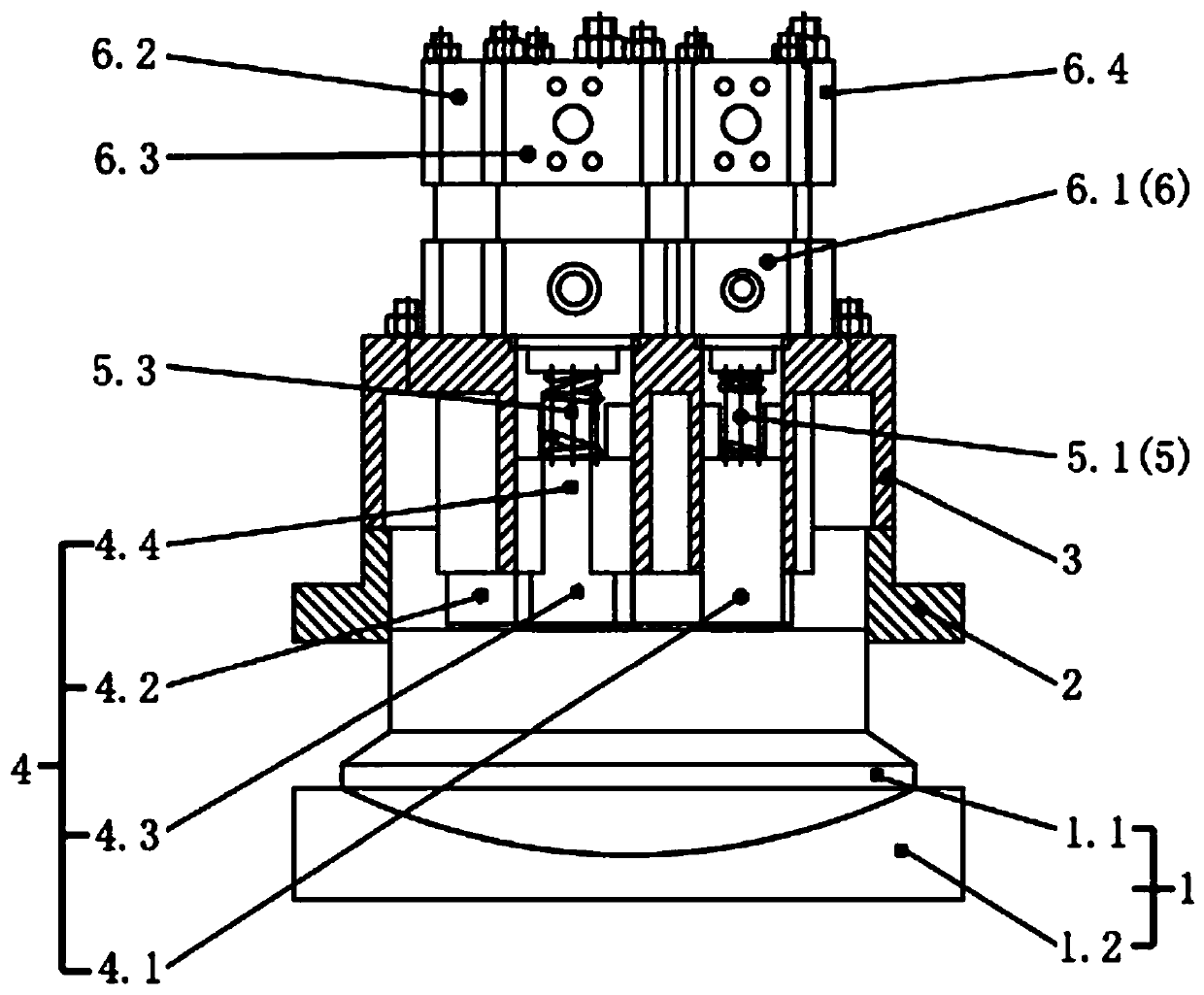 Digital electro-hydraulic loading device suitable for large load interval and loading method of digital electro-hydraulic loading device