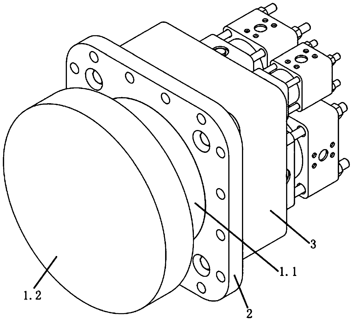 Digital electro-hydraulic loading device suitable for large load interval and loading method of digital electro-hydraulic loading device