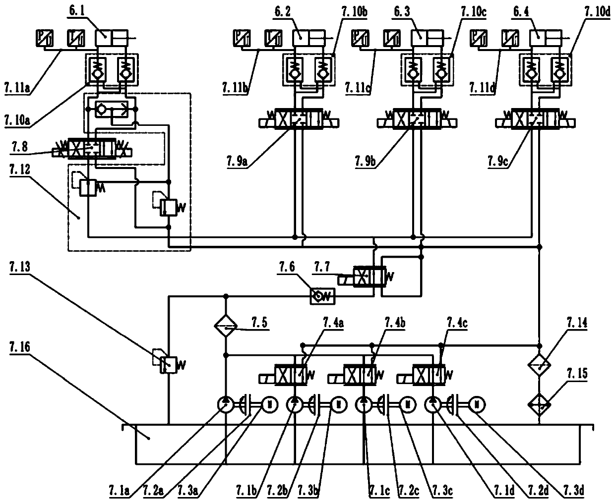 Digital electro-hydraulic loading device suitable for large load interval and loading method of digital electro-hydraulic loading device