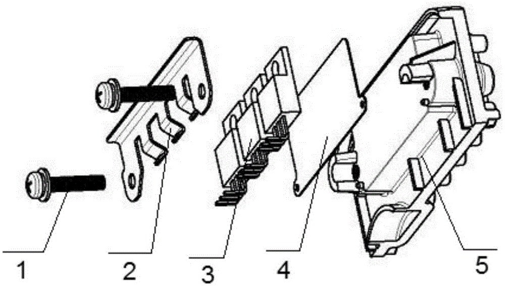 MOS transistor fixing structure and mounting method thereof