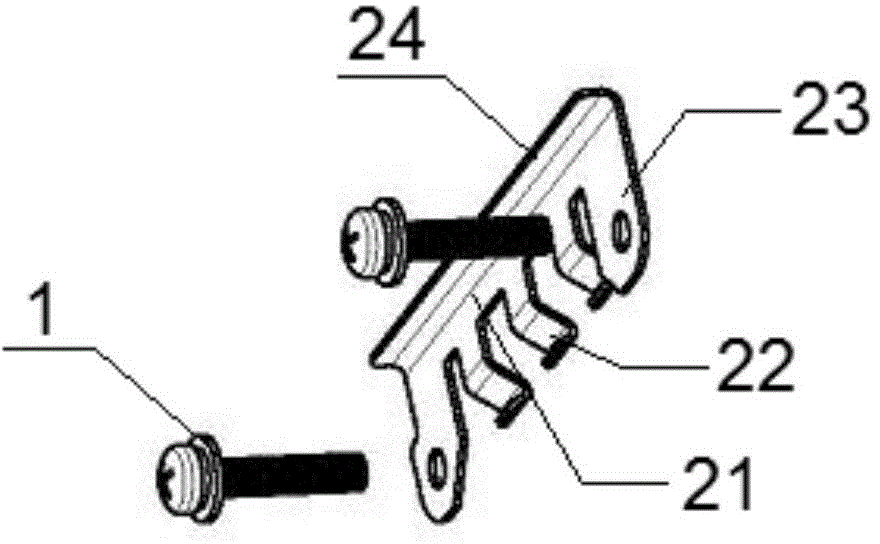 MOS transistor fixing structure and mounting method thereof