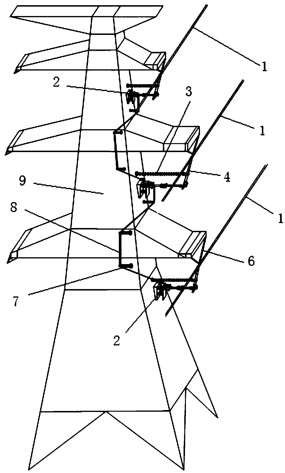 Direct current ice-melting short-circuit control structure