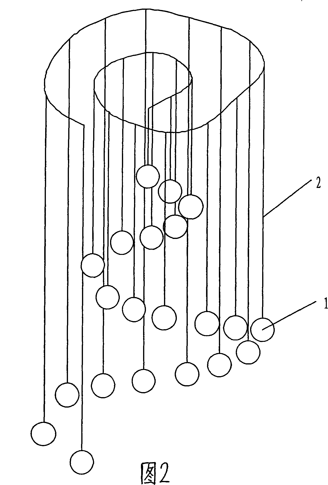 Spiral suspended type red mud membrane bag adsorption and dephosphorization apparatus