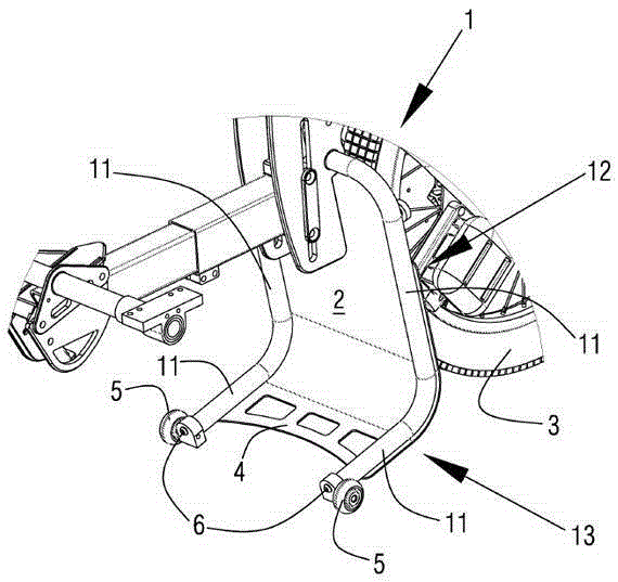 Safety device for an auxiliary wheelchair element