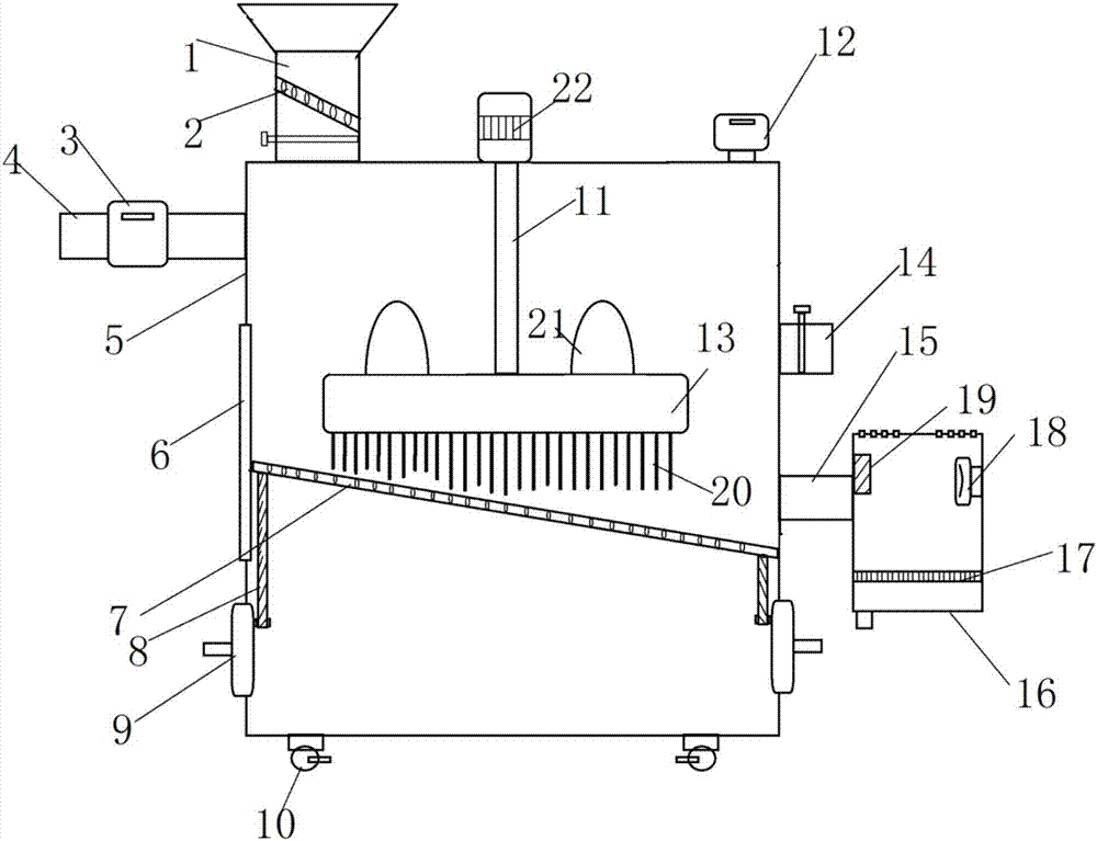 High efficiency cereal flotation, dust removing and sand gravel removing device