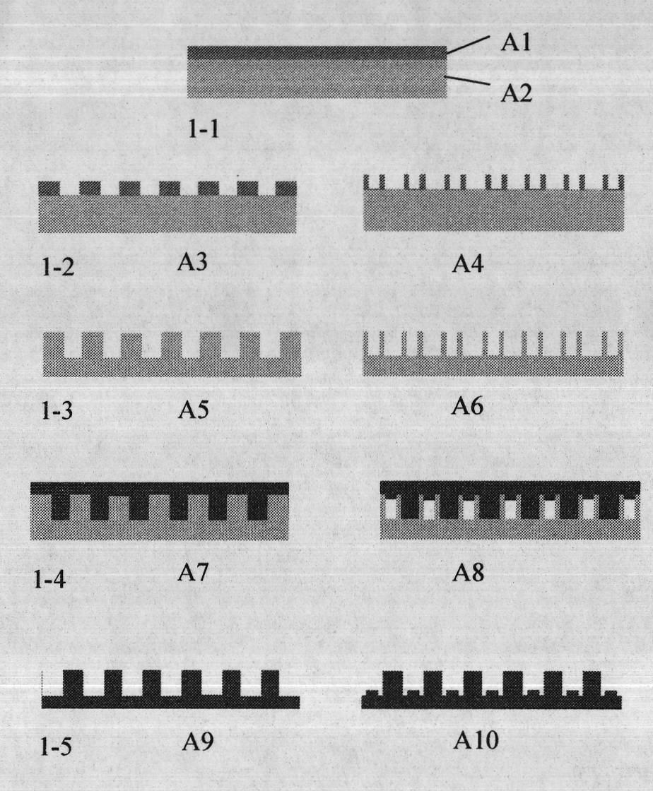 Method for preparing bionic adhesion arrays with different top end structures