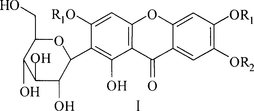 Glycoside class compound of mango, preparation method, and application in area of medicine