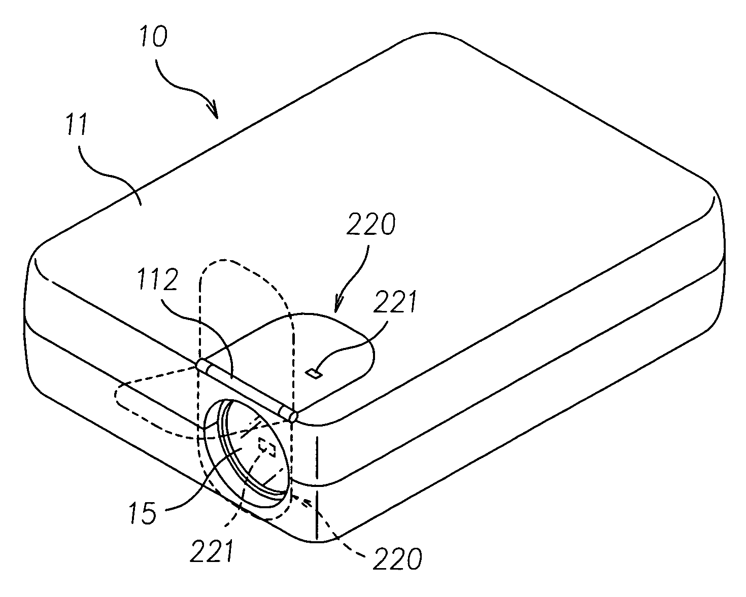 Blanking device and projector having the same