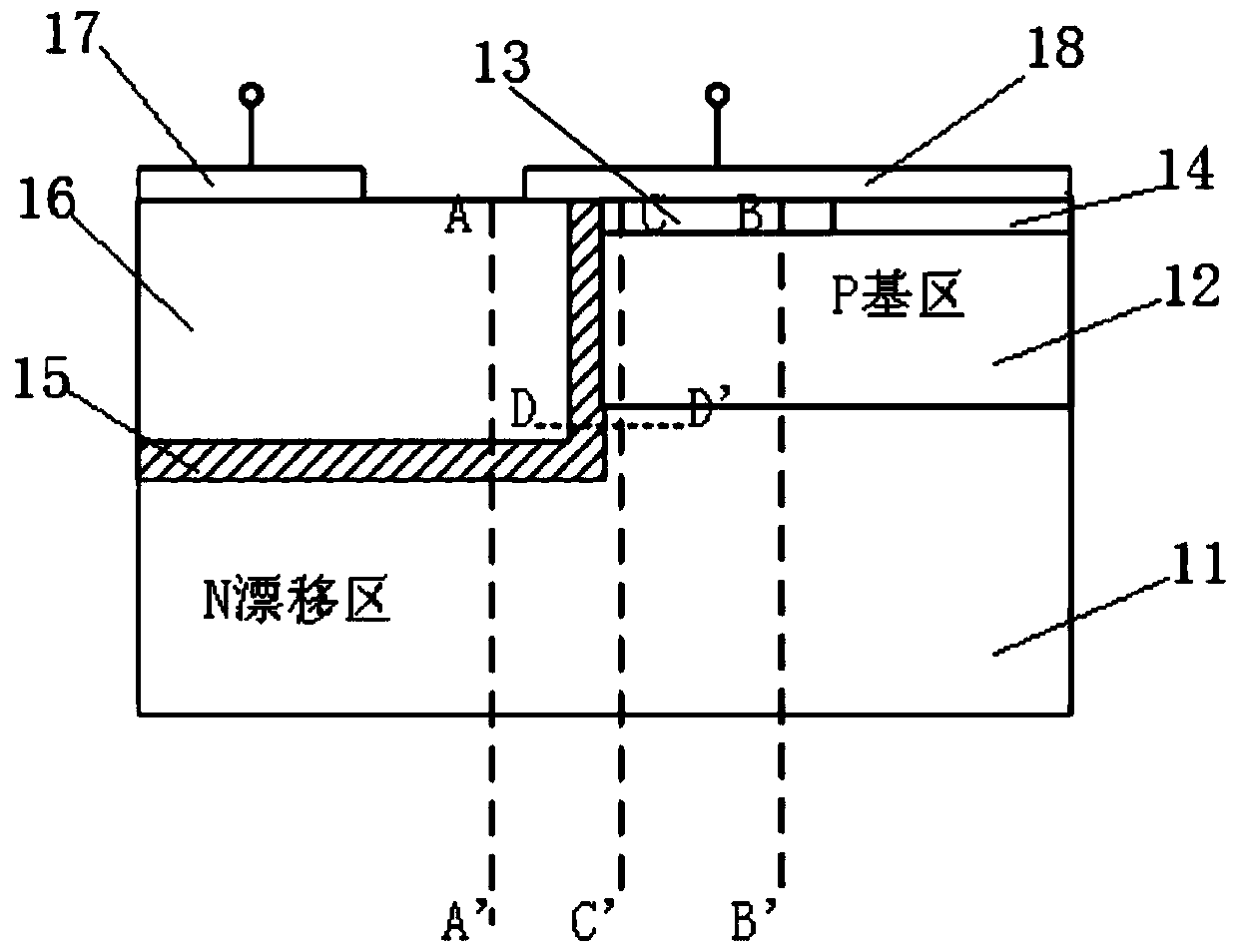 Longitudinal high voltage power semiconductor device structure with low relative dielectric constant buried layer