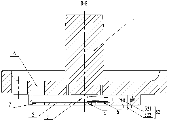 Upper flange component and compressor