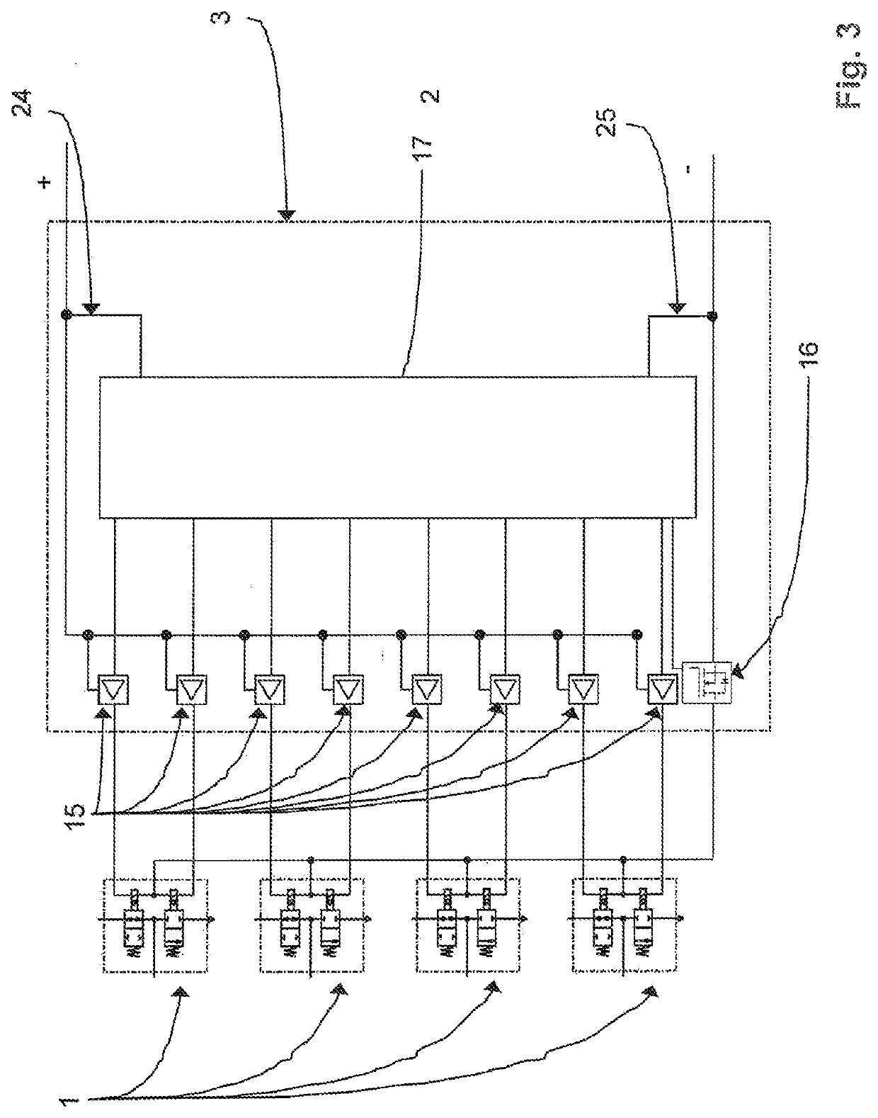 Protective device for decoupling electric control circuits in a redundant system for autonomous driving