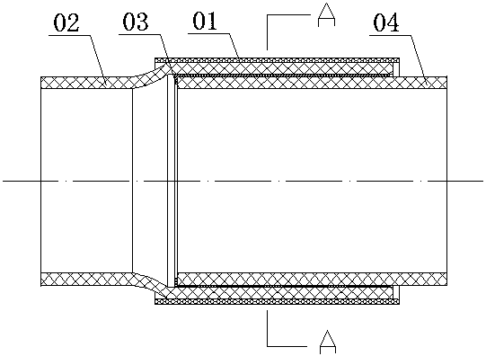 Electromagnetic heating insertion-type plastic pipeline fusing and adhering technology