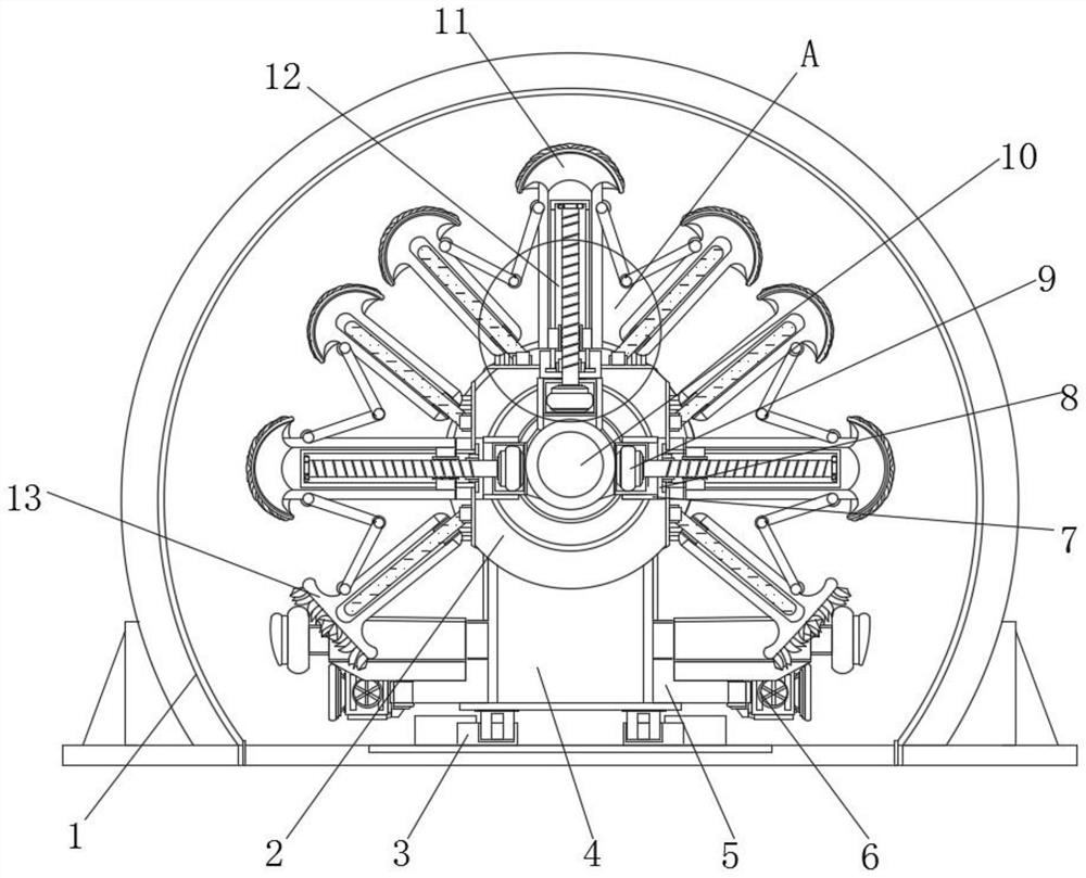 Pipe piece dismounting device for waste tunnel expanding and using method thereof