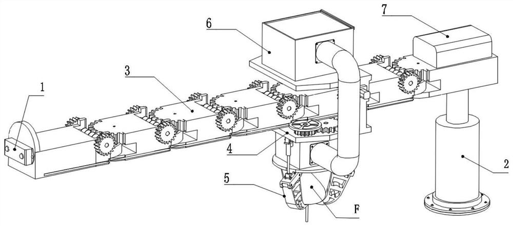 Multi-joint accurate positioning carthamus tinctorius harvesting mechanical arm and harvesting method