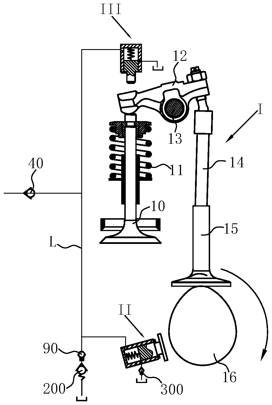 Compression release type engine in-cylinder braking system