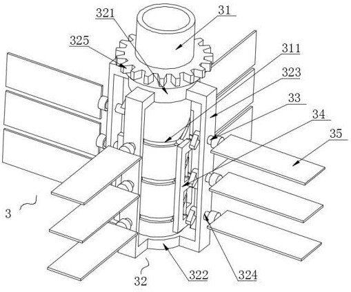 Waste gas separation and dust removal device