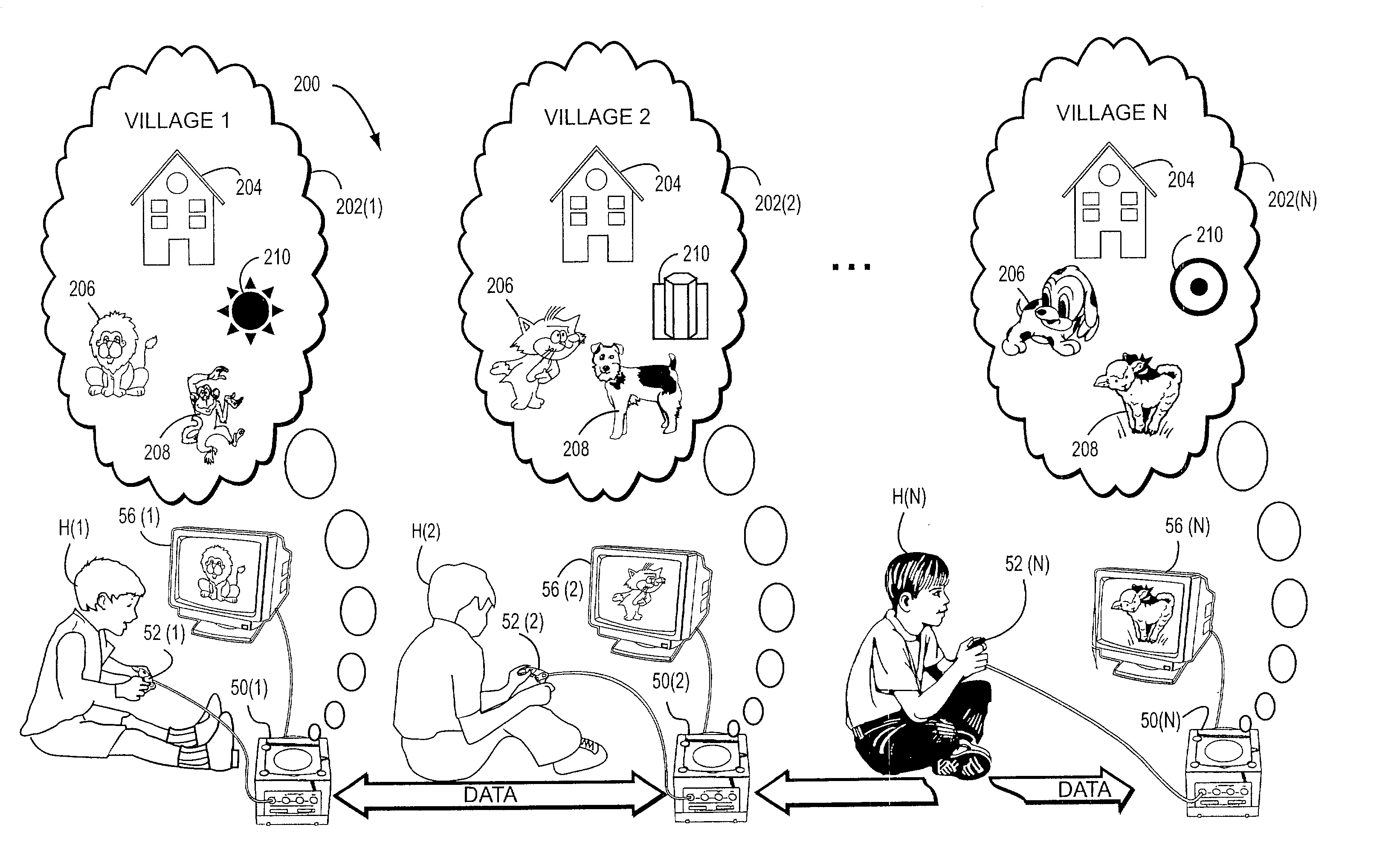 Method and apparatus for multi-user communications using discrete video game platforms