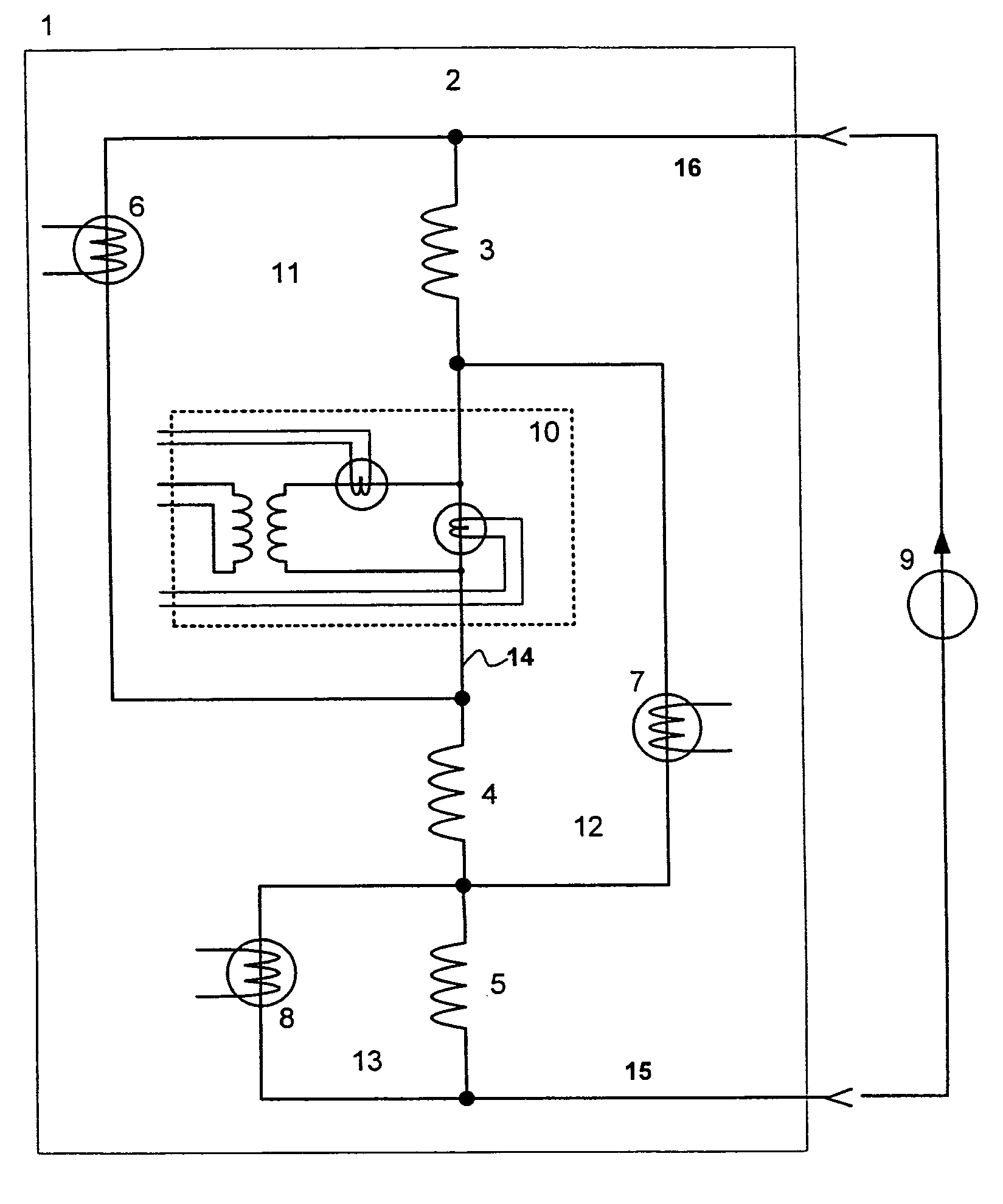 Magnet coil system with active drift compensation for two independent current paths