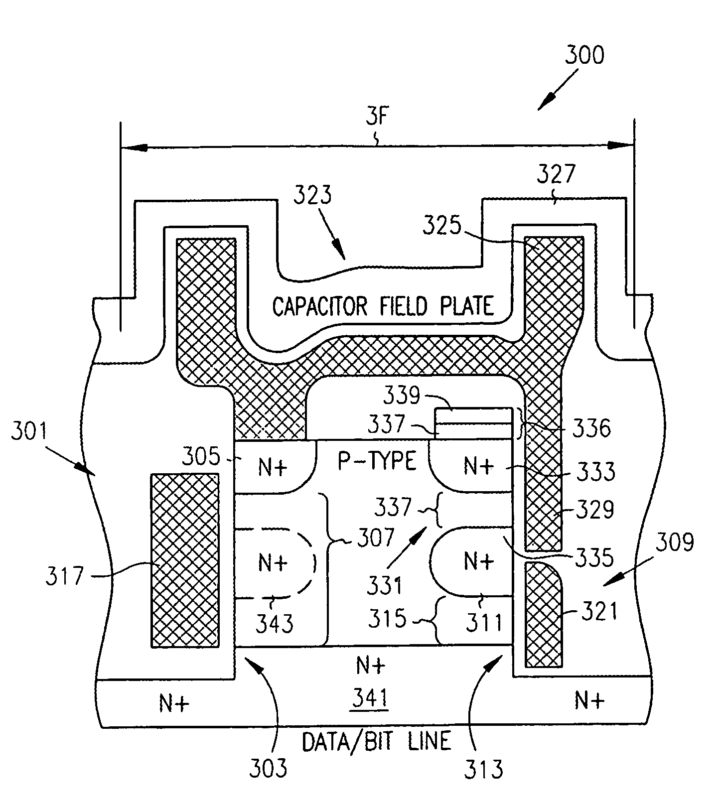 6F2 3-transistor DRAM gain cell