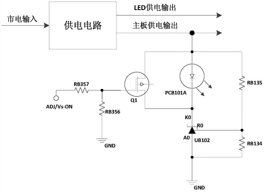 Low power consumption constant current and backlight control circuit and TV