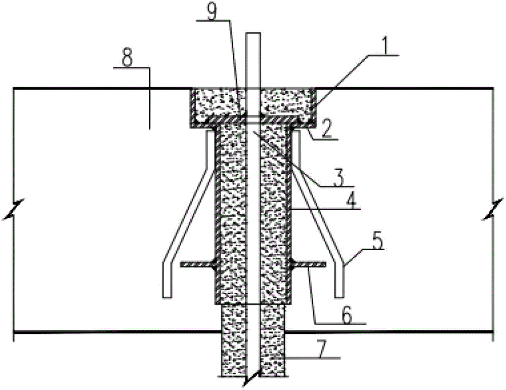 Waterproof structure for shield-method tunnel anti-floating anchor rod node