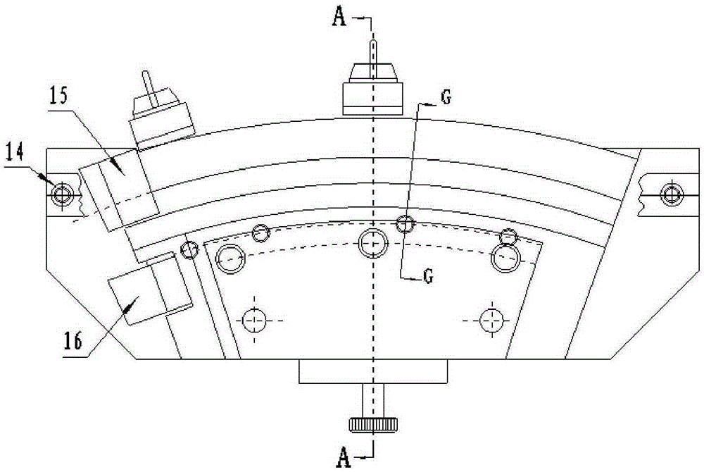 Energy storage spot-welding locating and clamping device of stationary blade fan-shaped block welding assembly