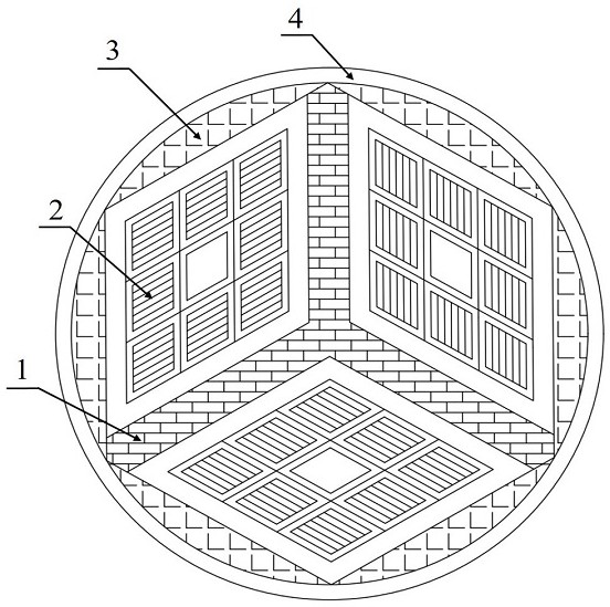 High-temperature superconducting three-phase alternating-current cable with compact structure