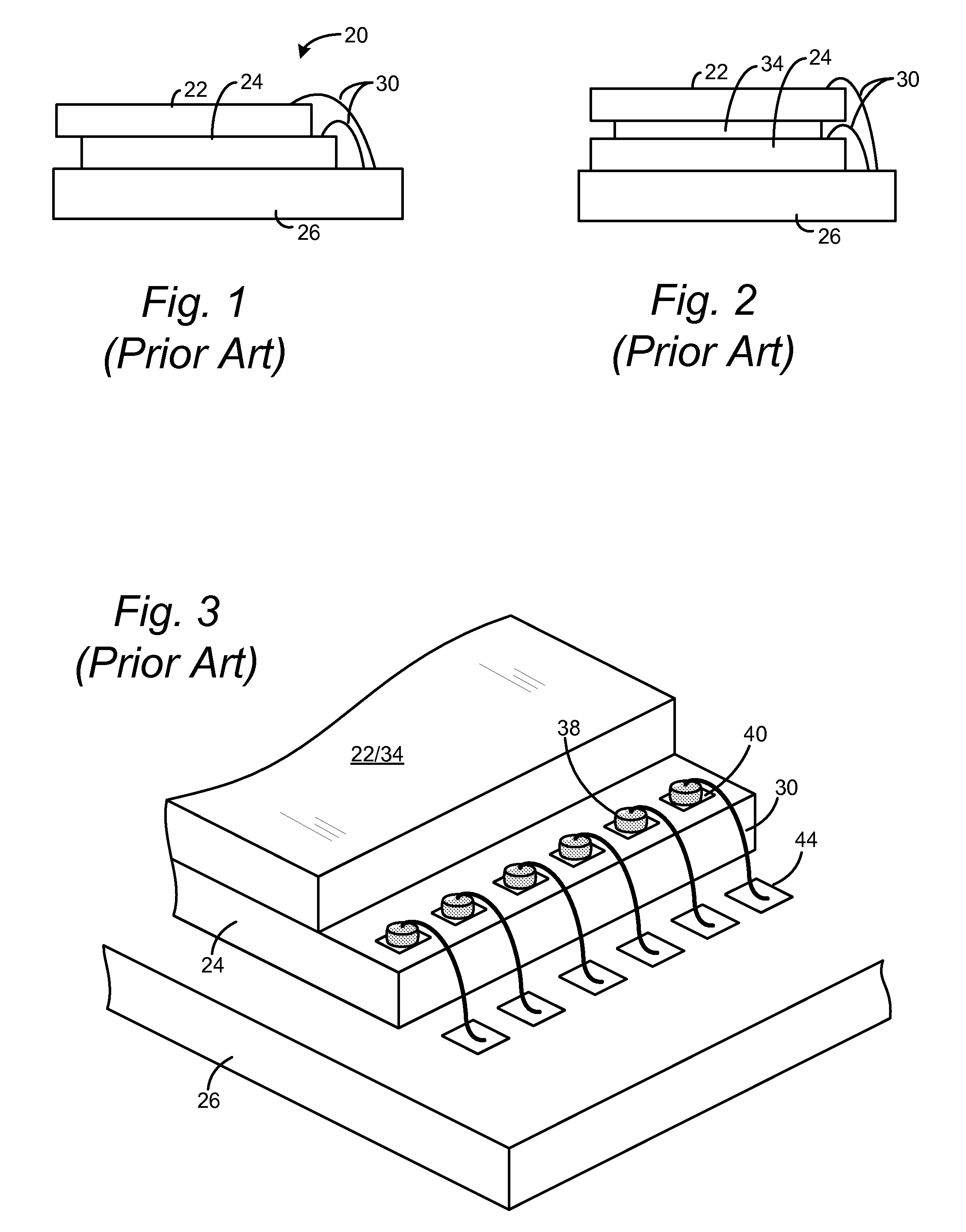 Method of fabricating stacked wire bonded semiconductor package with low profile bond line