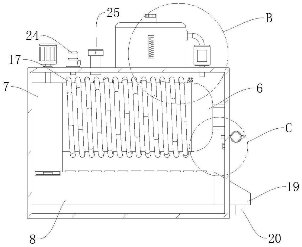 Integrated center backdraft condensation vacuum hot water boiler