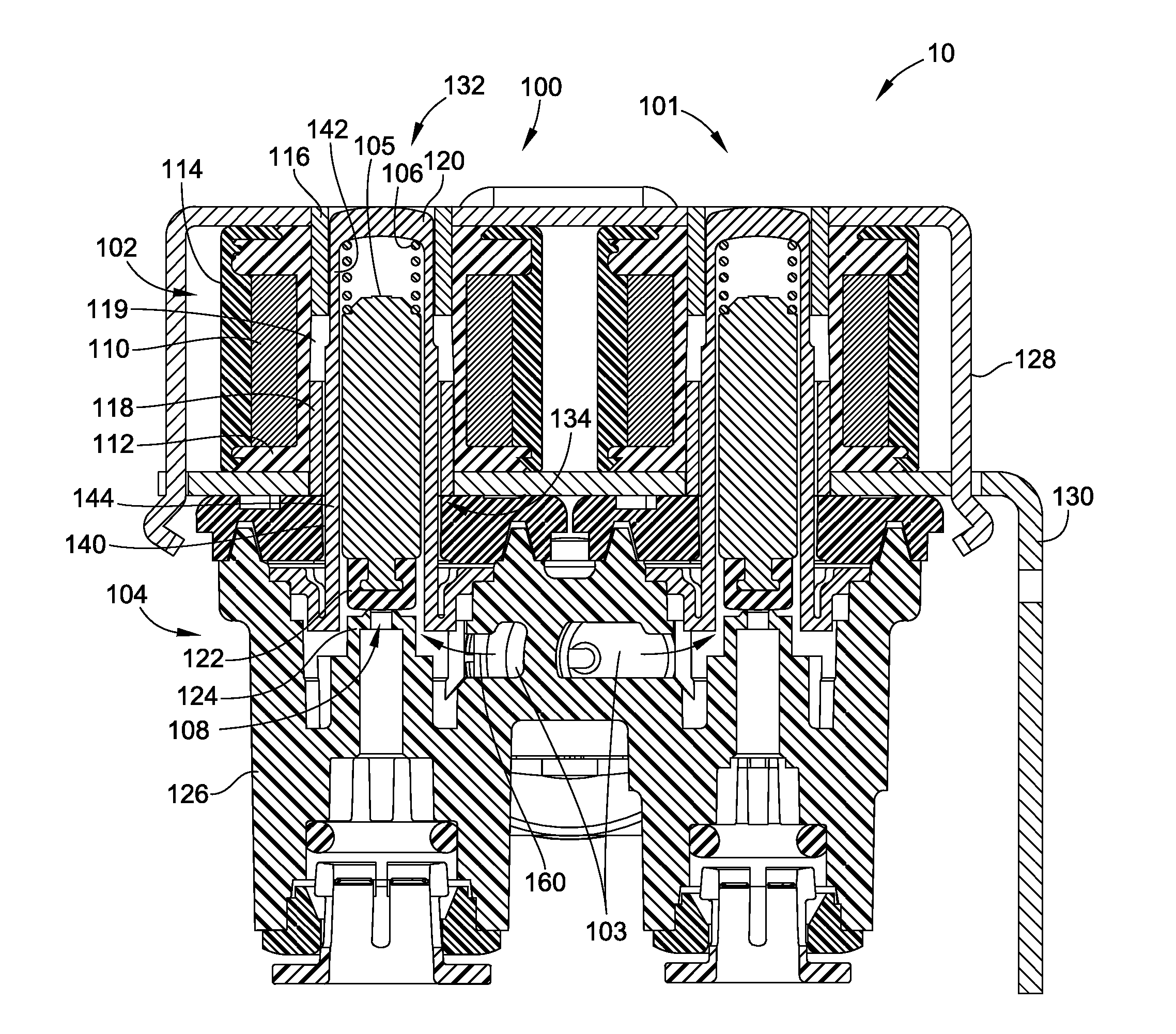 Solenoid for a Direct Acting Valve Having Stepped Guide Tube